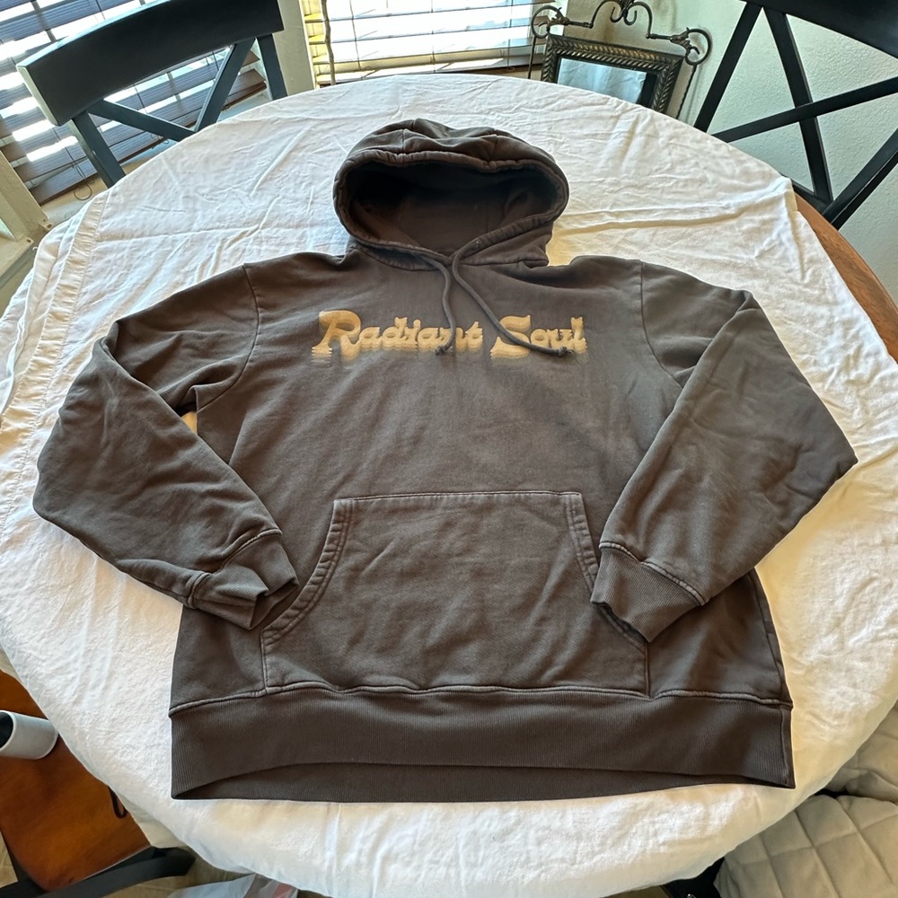 Men’s Soul cycle Radiant Soul Oversized brown heavy hoodie sweatshirt sz L